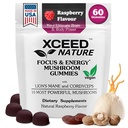 Lions Mane & Cordyceps Gummies de Champignons - Supplément 10in1 - pour Focus, Energy, Mood, Memory & Clarity - 60 Pcs