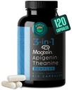 Magnésium Theanine L-Thréonate Apigenin Supplément pour aide au sommeil 3- en-1 Complément complexe Soutien Relaxation- Sans mélatonine Magnésium- Zero Filters- Sans gluten et sans OGM-120 Capsules de Count Veggie
