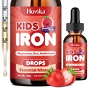 Supplément en fer liquide pour les enfants et les femmes hommes - avec Magnésium, Zinc et enfants Multivitamine gouttes de fer - Immune Support, Blood Builder & Energy Support pour la carence en fer, Anémie, Vegan 2 Fl Oz