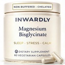 Magnesium Bisglycinate 500mg - TRAACS High Absorption Chelated Pure Magnesium Glycinate Supplement - Sleep & Calm Support - Non-Buffered, 1-Capsule Serving, 60 Vegan Capsules