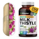 BIO KRAUTER® Supplément de chardon de lait pour le nettoyage du foie et la désintoxication - Extrait de chardon de lait végane pur 1400 mg par portion