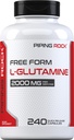 Pipeping Rock L Glutamine Poudre Capsules 2000 mg 240 Pills Supplément pour les femmes et les hommes Formule libre Acide aminé , non-OGM, sans gluten