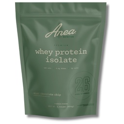 Anea Whey Protein Isolate - Mint Chocolate Chip | 26g Protein | 5.8g BCAAs | 2g Carbs| Complete Amino Acids | Gluten-Free, Soy-Free | Lean Muscle & Recovery | Made in GMP Facility