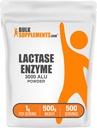 BulkSupplements.com Lactase Enzym (3000 ALU) Pulver - Lactase Enzymergänzung, Verdauungsunterstützung - Glutenfrei, 1g pro Servierung, 500g (1.1 lbs) (Pack von 1)