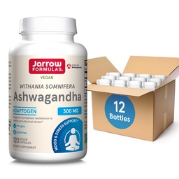 Jarrow Formeln Ashwagandha 300 mg - 120 Veggie Kapseln - Gesamte Gesundheit und Beständigkeit gegen Fettleibigkeit - Supplement unterstützt Endurance, Muskel-Recovery & Kognitive Gesundheit - 60 Portionen (Pack von 12)