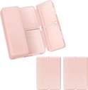 FYY Daily Pill Organizer,2 Pcs 7 Komponenten Tragbare Pille Fall Reise Pille Organizer,[Folding Design] Pille Box für Geldbeutel, um Vitamine zu halten, Kaffee Leberöl, Ergänzungen und Medikamente-Pink