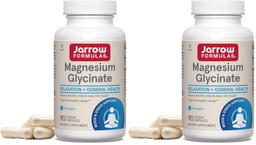 Jarrow Formulas Magnesium Glycinate Veggie Capsules - 360 mg Magnesium per Serving,Supports Relaxation and Healthy Sleep,30 Day Supply,90 Count (Pack of 2)