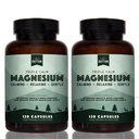 Rhythme naturel Triple Calme Magnésium 150 mg - 2 Pack – Supplément de magnésium avec Magnésium Glycinate, Malate et Taurate. Mélange calmant pour promouvoir le repos et la détente - 120 bouteilles de comptage