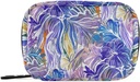 Pill Case Floral Flowers Pill Box 7 Day Pill Case Bag de voyage Pill Organizer Bag avec zipper Portable Weekly Case Taille compacte pour le support de supplément de vitamine