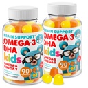 DR. MORITZ Omega 3 Gummies enfants (180 comtes), Omega végétalien3 Gummies pour enfants sans huile de poisson, vitamines pour la santé du cerveau et du coeur, Omega sans gluten 3 6 9