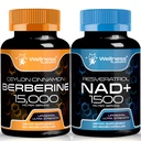 WELLNESS LABSRX Supplément NAD, 1500mg - NAD+ avec resvératrol│Berberine 1500mg - Berberine avec Ceylan Cannamon