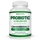Arazo Nutrition Probiotique 40 milliards CFU - plateau stable avec prébiotiques et Acidophilus - capacité stable jusqu'à l'expiration – délai de libération probiotiques