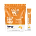 Voli Energy Drink Mix Packets | Natural Pre-Workout Powder with Green Tea Caffeine & B Vitamins, Amino Acids & Electrolytes for Sustained Focus, Hydration & Clean Energy | No Added Sugar, 15-Count