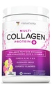 Poudre de collagène multiple pour femmes - Poudre de collagène aromatisée hydrolysée pour femmes de types I II III V et X Vitamine C et acide hyaluronique pour la peau et les ongles des cheveux (Lémonade de pink) - 30 portions
