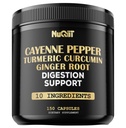 Cayenne Pfeffer Kapseln mit Kurkumin Wurzel, Ginger Root, Berberine HCl & More - Unterstützung Immunsystem, Verdauung, Gelenkgesundheit &amp; Herzgesundheit - 150 Kapseln
