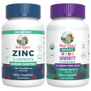 MaryRuth Organics Zinc (Tart Raspberry) & Kids Immunity Gummies (Mixed Berry)= Projet d'étiquetage propre Vérifié®= Vitamines pour l'immunité et la santé globale et bien-être= Vegan, Non-OGM, Pas de gélatine