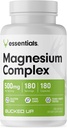 Supplément de magnésium 500mg Capsules de magnésium Complexe avec glycinate, citrate et oxyde de 3 formes actives de magnésium Facile sur l'estomac Fabriqué aux États-Unis
