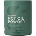 Recherche sportive Poudre d'huile MCT biologique - MCT kéto et végétalien C8, C10 de noix de coco - Cerveau et carburant corporel acide gras, sans OGM et sans gluten - Sans saveur, parfait dans le café, le thé et les protéines Shakes - 10,6 oz
