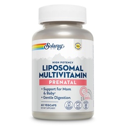 SOLARAY Liposomal Multivitamin Prenatal - Support for Mom & Baby with Prenatal Vitamins for Women, Folic Acid & Iron - High Potency, Gentle Digestion - 60-Day Guarantee - 30 Servings, 60 VegCaps