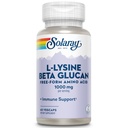 SOLARAY L-Lysine avec Beta Glucan, formule libre Amino Acid, L-Lysine 1000mg Capsules, supplément de soutien immunitaire, protection de la peau et des lèvres, garantie de 60 jours, vérification de laboratoire, 30 portions, 60 VegCaps