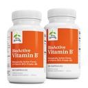 Terry Vitamine BioActive naturellement B - Aide Santé cardiaque avec Vitamines Bioactives B - Supplément avec Folate et Calcium - B Vitamine complexe pour aider la fonction du système nerveux - 60 Capsules (paquet de 2)