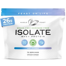 Pâture sans hormones naturelle élevée, poudre de protéines isolate de lactosérum pour les hommes et les femmes, propre, sans OGM et sans gluten, protéine isolée - non aromatisée, 5lb