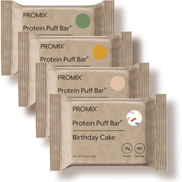 ProMix Nutrition Protein Puff Bars - Variety Pack - Birthday Cake, Snickerdoodle, Banana Bread, Mint Chocolate - Marshmallow Crispy Treat - High Protein & Low Calorie - 12 Bars
