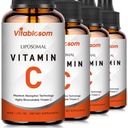Vitamine liposomique C 2000mg Liquide pour adultes, haute absorption VIT C, Maximiser la vitamine C, pour système immunitaire et antioxydant, 60ML (4 bouteilles)