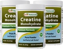 Meilleurs produits naturels Monohydrate de créatine 1 Lb poudre pure (1 LB (paquet de 3))
