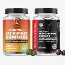 Morning Fat Burn Gummies & Testosteron Booster Suppplement | Test Booster Fat Burner & Metabolism Unterstützung mit Green Tea & Raspberry Ketone | Appetite Suppressant & Energie Unterstützung | 1 Monat Versorgung