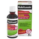 Robitussin Maximum Strength CF Max, Severe Multi-Symptom Daytime and Nighttime Relief from Cough, Cold, and Flu, Adult Formula, 8 fl oz