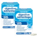 Avantage digestif Enzymes de défense contre la lactose + Probiotiques pour les femmes et les hommes Bloatation occasionnelle, rupture de la lactose, troubles abdominaux mineurs, soutien immunitaire, 96 capsules de comptage (2 pack)