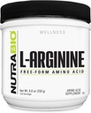NutraBio L-Arginine Supplement, 750mg – Nitric Oxide Precursor, Supports Blood Flow, Vascular Health, and Muscle Growth, 250g