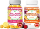 Lunakai Collagène et Gommies de vitamine E - Suppléments anti-âge non-OGM pour les hommes et les femmes - Gommy naturel avec vitamine C et 250 mg VIT naturel E