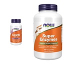 MAINTENANT Suppléments, CoQ10 (Coenzyme Q10) 200 mg, Santé cardiovasculaire*, 60 Gélules et suppléments végétatifs, Super enzymes, formulé avec Bromelain, Bile à Ox, Pancréatine et Papaine, 180 Gélules