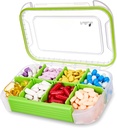 Fullicon Large Pill Organizer mit 8 Komponenten, Moisture Proof Travel Pille Box mit abnehmbarem Divider, Tägliche Pille Container mit Lables, Pille Fall für Vitamin, Fischöl, Beilage (Clear Green)