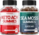 Keto ACV Gummies (60 Count) Advanced Weight Loss Formula und Irish Sea Moss Gummies (90 Count) mit Bladderwrack & Burdock Root für Schilddrüse, Energie & Immununterstützung - Non GMO, Vegan Safe & Made in US