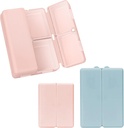 FYY 2 Pcs Daily Pill Organizer, 7 Komponenten Tragbare Pille Fall Reise Pille Organizer,[Folding Design] Pille Box für Geldbeutel, um Vitamine zu halten, Kaffee Leberöl, Ergänzungen und Medikamente-Pink+ Navy