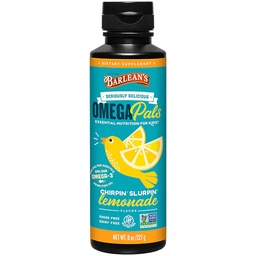 Barlean's Omega 3 supplément liquide d'huile de poisson pour les enfants, Chirpin' Slurpin' Lemonade, 540 mg d'EPA et DHA acide gras, 8 oz