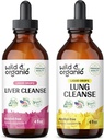 Nettoyer le foie sauvage et biologique Teinture 4 fl oz & Lung Teinture 4 fl oz
