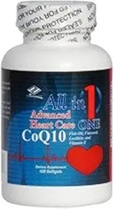 Tous dans 1 Avancé Soins du coeur CoQ10 Huile de poisson Lin Lécithine.
