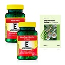 Frühlingstal Vitamin E Herzgesundheit Nahrungsergänzungsmittel Weichgel, 180 mg (400 IU), 200 Count, 2-Pack + Exklusive VitaMax Vitamin Guide (3 Artikel)