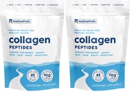 NativePath Collagen Peptides Protein - Hydrolyzed Type 1 & 3 Collagen Powder for Skin, Hair, Nails - 15.9 oz (45 Servings) (Pack of 2)