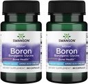 Swanson Boron de l'Albion - Supplément Glycine Boroganique à l'appui de la santé conjointe et de la santé des os - Formule d'absorption élevée peut soutenir l'équilibre global - (60 capsules, 6 mg chacune) (2 pack)