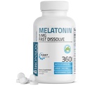 Bronson Melatonine 5mg Comprimés de menthe poivrée à dissolution rapide avec vitamine B6 - favorise la relaxation, 360 légumes à croquer