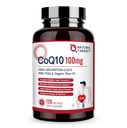 NATURE TARGET CoQ10-100mg-Softgels avec 10mg PQQ - Coenzyme d'absorption élevée-Q10 avec huile organique-olive-huile - Antioxydant pour la santé du coeur et du cerveau, production d'énergie cellulaire, 120 portions