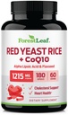 ForestLeaf Red Yeast Rice mit CoQ10 Supplement - 1215mg Extra Strength Red Yeast Rice Capsules mit Alpha Lipoic Acid & Organic Flaxseed, Citrinin Free - 180 Kapseln