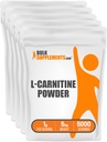 BulkSupplements.com Poudre de L-Carnitine - Supplément de carnitine, Supplément d'acide amino - Sans aromatisé et sans gluten, 1g par portion, 1kg (paquet de 5) (11 lbs)