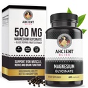 Glycinat de magnésium pour les muscles et les nerfs, supplément de soutien digestif et immunitaire, supplément de magnésium pour les femmes et les hommes (60 capsules)