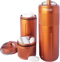 Organisateur de pilules à deux layers, contenant de pilule imperméable, porte-pilule peut stocker des pilules n'importe quelle taille, vitamines, huile de foie de morue, suppléments et médicaments, produits Rv, taille:1,6 x 1,6 x 4,4 in(Orange)